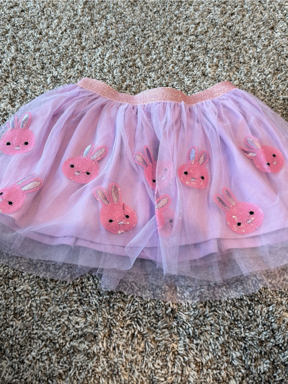 Sparkle Bunny Pink Tulle Skirt for Kids